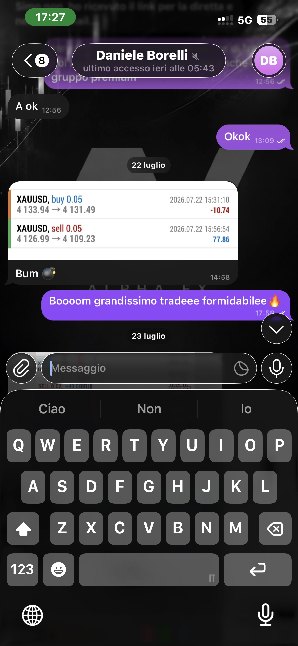 Testimonianza AlphaFX, schermata 1 di 12