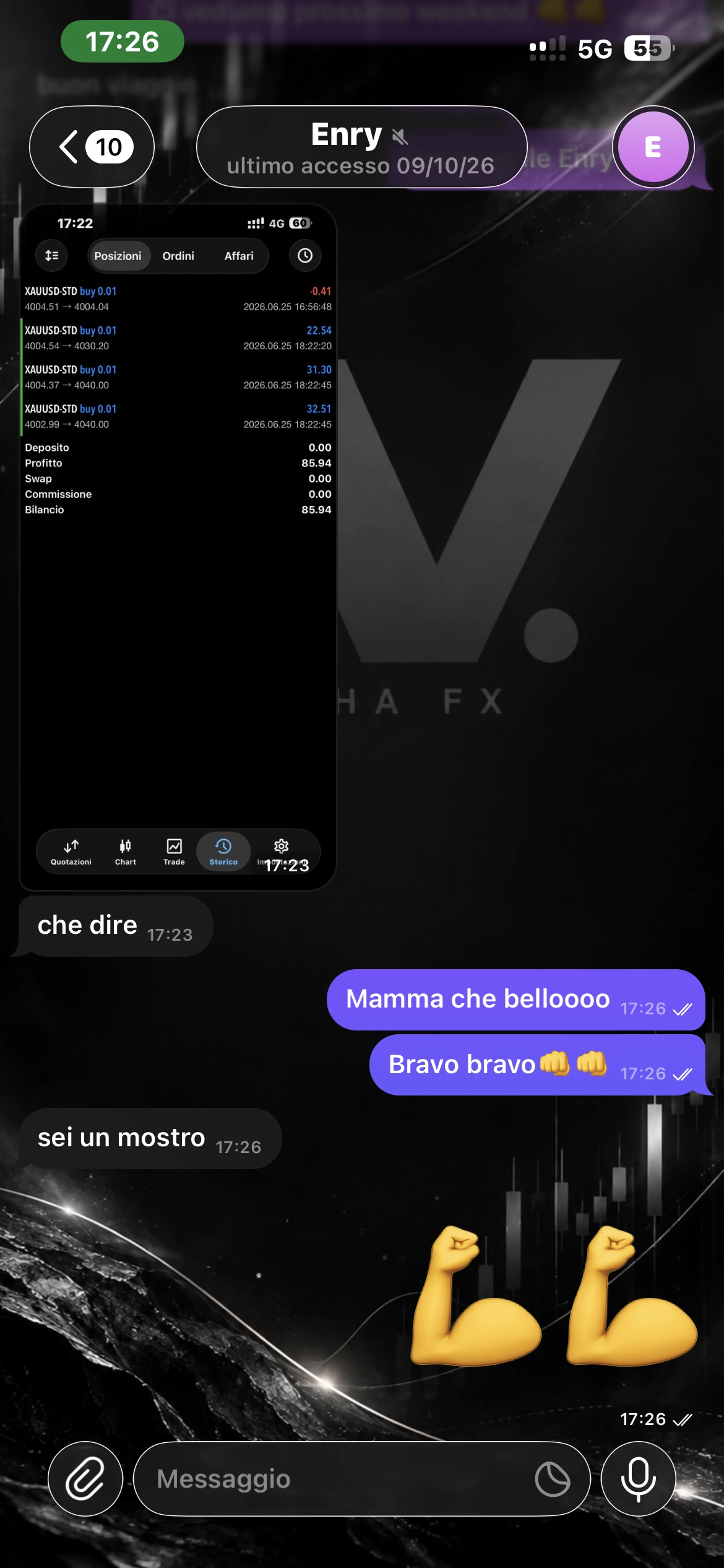 Testimonianza AlphaFX, schermata 12 di 12